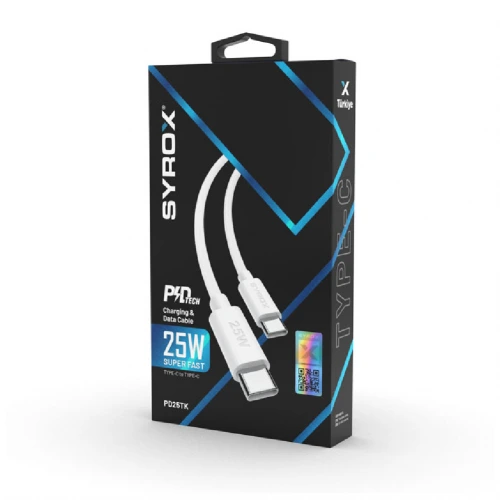 Syrox Pd25tk 25w 3.0 Amper Type-C to Type-C Pd Şarj Kablosu