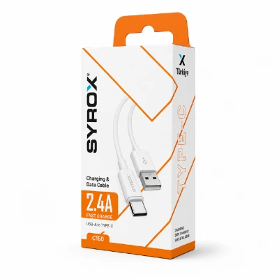 Syrox Syx-C150 Type-C 2.4 Amper Eco Kutu  Hızlı Usb Kablo