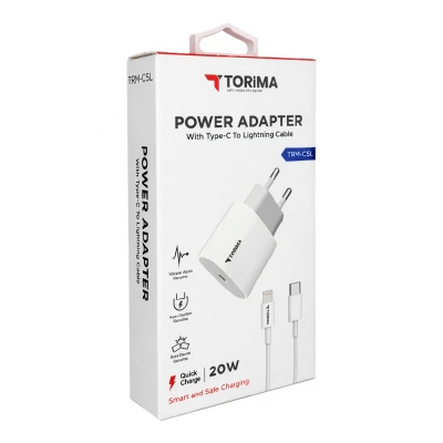 C5L Type-C Çıkışlı | Lightning Kablolu 20W Pd Ev Şarj Aleti