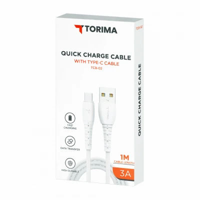Tcb-02 Type-C 3 Amper 1m Hızlı Usb Kablo