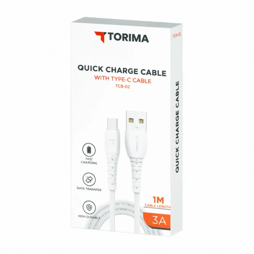 Tcb-02 Type-C 3 Amper 1m Hızlı Usb Kablo
