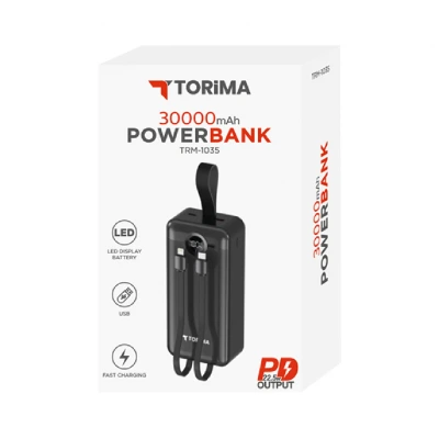 Trm-1035 30000 mAh Lcd Göstergeli Kablolu Powerbank