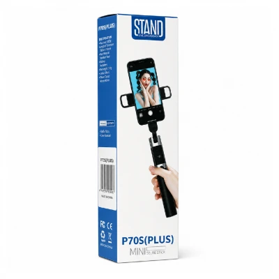 P70S Plus Bluetooth Kumandalı Selfie Çubuğu | 20 - 110cm | 3 Ton Beyaz Led Işık