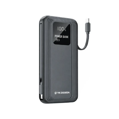 YK Design YK-PB5038 10000 mAh 22.5W Kablolu Lcd Göstergeli Powerbank