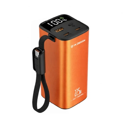 YK Design YK-PB5042 20000 mAh 22.5W Kablolu Lcd Göstergeli Powerbank