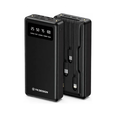 YK Design YK-PB5050 20000 Mah 4lü Kablolu LCD Göstergeli Powerbank