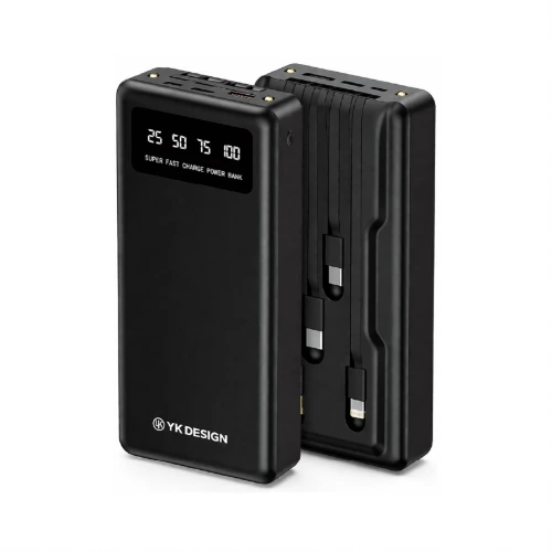 YK Design YK-PB5050 20000 Mah 4lü Kablolu LCD Göstergeli Powerbank