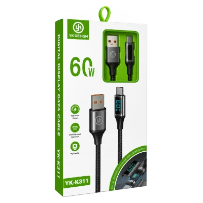 Yk Design K311 60W Type-C Kablo | LCD Gösterge