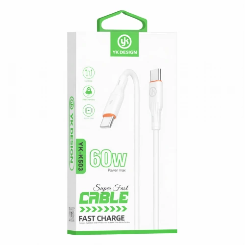 YK Design YK-K503 PD Type-C 60W Elastik Hızlı Şarj | Data Kablosu