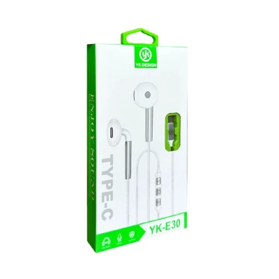 Yk Design E30 Type-C Girişli Kablolu Kulaklık 