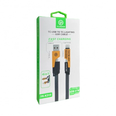 Yk Design K315 67W PD Type-C | Lightning Kablo | 4in1