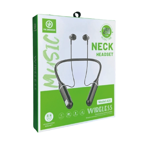 YK-Design A30 Boyun Askılı Bluetooth Kulaklık | Mıknatıslı Başlık | 250 Saat