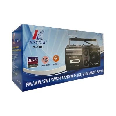 Knstar M-70BT Bluetooth HiFi Speaker | Kaset Çalar | FM-MW-SW1-SW2 Radyo