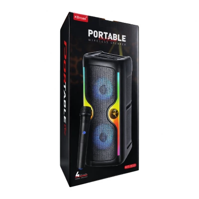 KTS-2033 Bluetooth Speaker 2 x 4" | FM Radio | Kablosuz Mikrofon