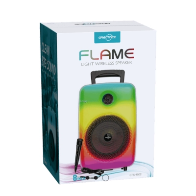 GTS-1802 Flame Rgb Ledli Bluetooth Hoparlör 8" | Mikrofonlu
