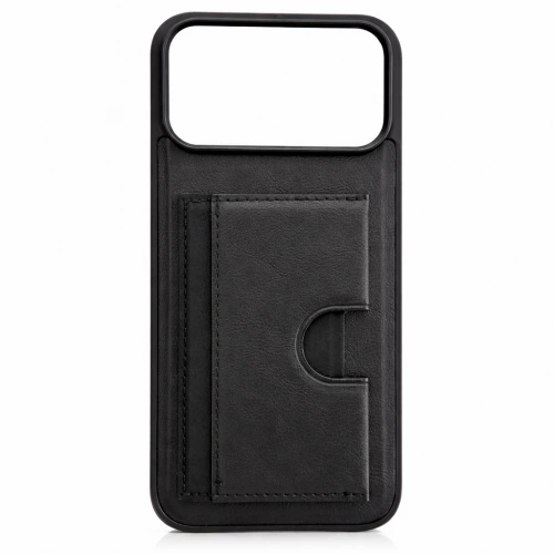 Iphone 17 Pro Stand Kartlıklı Deri Silikon Kılıf | İçi Kadife