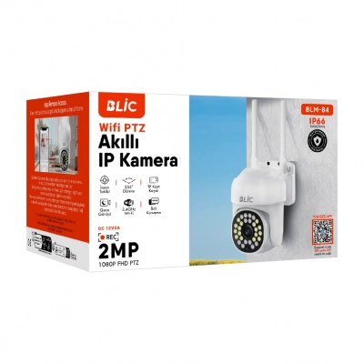 Blic Blm84 WiFi PTZ Akıllı IP Kamera | 2MP 1080P | IP66 Su Geçirmez