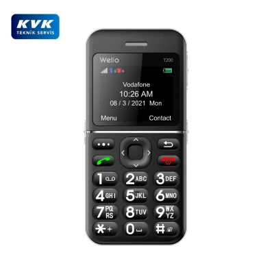 Welio Wkey T200 Kameralı Tuşlu Telefon | KVK Garantili | Gümüş Siyah