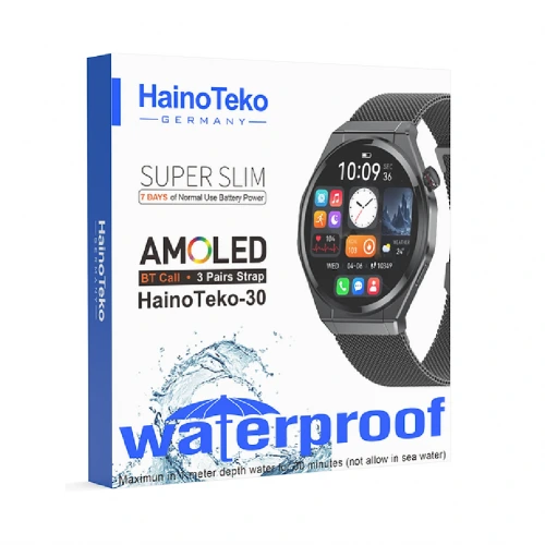 HainoTeko 30 Amoled İnce Kasa Akıllı Saat | 3 Kordon | 7 Gün Kullanım | Su Geçirmez