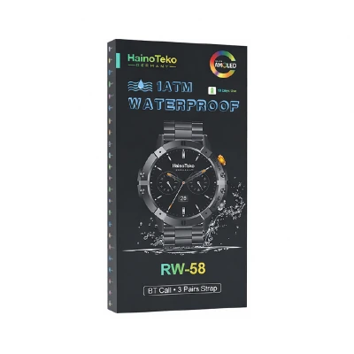 HainoTeko RW-58 Amoled Ekran Akıllı Saat | 3 Kordon | 1 ATM Su Geçirmez | 10 Gün Kullanım