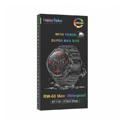 HainoTeko RW-60 Max Amoled Ekran Işıldaklı Akıllı Saat | 3 Kordon | Suya Dayanıklı