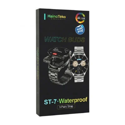 HainoTeko ST-7 Amoled Ekran Akıllı Saat | Watch Buds Kulaklık | 3 Kordon | Suya Dayanıklı
