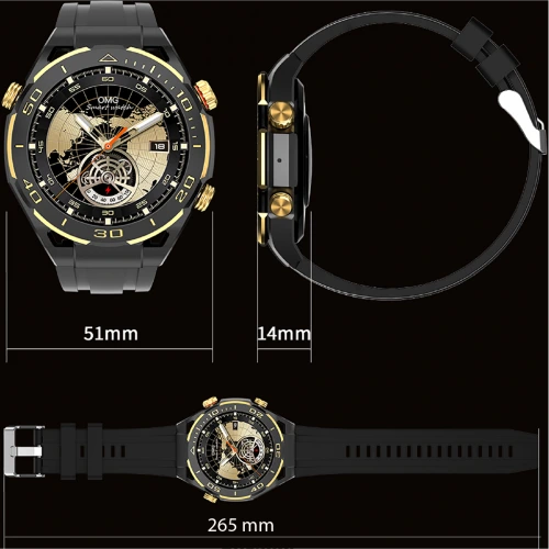 Kalobee SK4 Pro Max Super Amoled Ekran Akıllı Saat | 2 Kordon | Gold Siyah