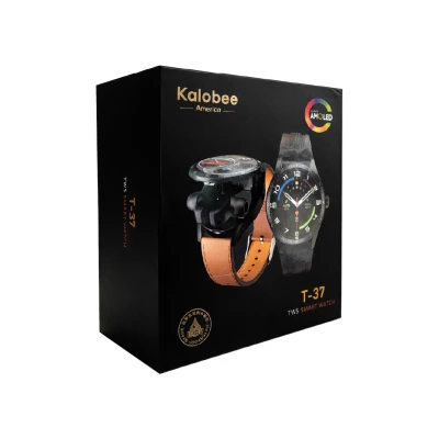 Kalobee T-37 Super Amoled Ekran Akıllı Saat | TWS Kulaklık | 2 Kordon | Suya Dayanıklı
