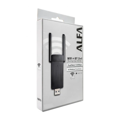 Alfa W213 WiFi | Bluetooth Usb Adaptör | 5G 1300 Mbps