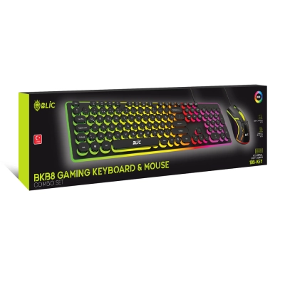 Blic Bkb8 RGB Gaming Kablolu Klavye | Mouse Set Blic Bkb8 RGB Gaming Kablolu Klavye | Mouse Set