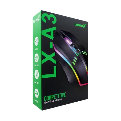 Lennox LX-A3 RGB USB Kablolu Oyuncu Mouse | 2400dpi
