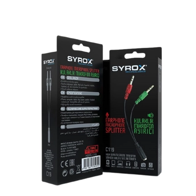 Syrox Syx-C119 Ses ve Mikrofon Kablosu Syrox Syx-C119 Ses ve Mikrofon Kablosu