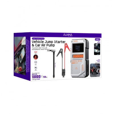 Auhma A8822 Şarjlı Hava Pompası | Akü Takviyeli | 10000 mAh Powerbank Özellikli