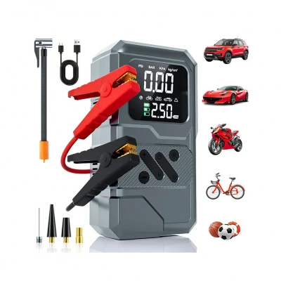 Leerfei ST-9654 Dijital Göstergeli Hava Pompası | Akü Şarj Takviyesi | Powerbank