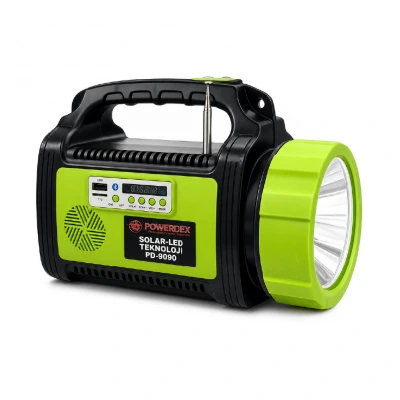 Powerdex PD-9090  Powerbank Özellikli Güneş Enerjili FM Radyo | Bluetooth Speaker | | 50W 5.000 Lümen Kamp Lambası