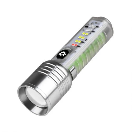 PS-2300 Şarj Edilebilir El Feneri | Işıldak | 15W 150 Lümen | Teleskopik Zoom | SOS ve Çakar Işığı