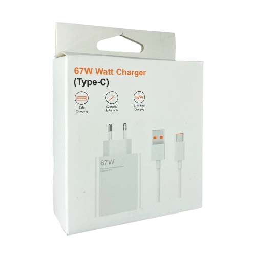 67 Watt Type-C Kablo Ev Şarj Seti 67 Watt Type-C Kablo Ev Şarj Seti