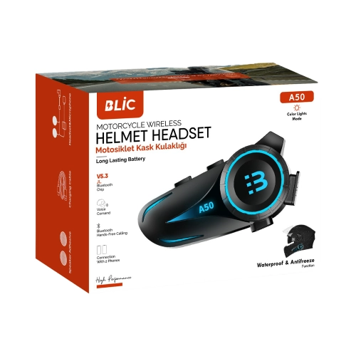 Blic A50 Kask Kulaklığı Intercom Sistemi Blic A50 Kask Kulaklığı Intercom Sistemi