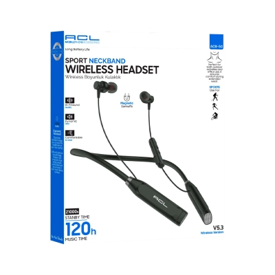 ACL Acb-50 Boyun Askılı Bluetooth Kulaklık ( 120 Saat Müzik Dinleme)
