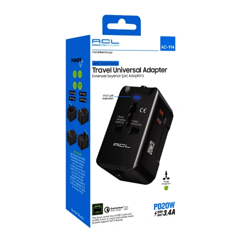 Acl Ac-114 3.4A Taşınabilir Adaptör | 20W Acl Ac-114 3.4A Taşınabilir Adaptör | 20W