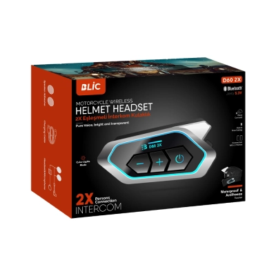 Blic D60 2X Kask Kulaklığı Intercom Sistemi | 2 Eşleşmeli Blic D60 2X Kask Kulaklığı Intercom Sistemi | 2 Eşleşmeli