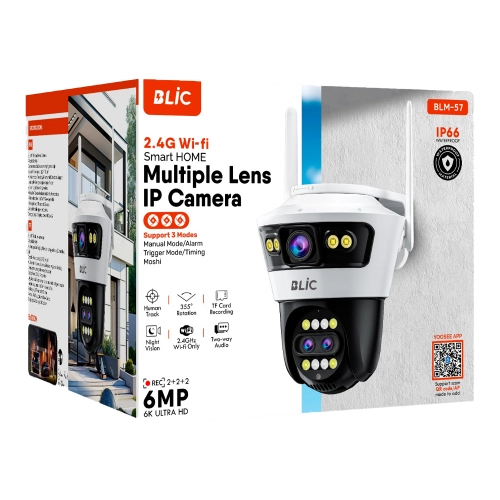 Blic BLM-57 Çift Lens 6MP 6K Ultra HD İp Kamera | 8x Zoom Blic BLM-57 Çift Lens 6MP 6K Ultra HD İp Kamera | 8x Zoom