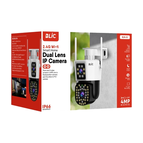 Blic Blm55 Çift Lens 4MP 4K Ultra HD IP Kamera | 8x Zoom Blic Blm55 Çift Lens 4MP 4K Ultra HD IP Kamera | 8x Zoom