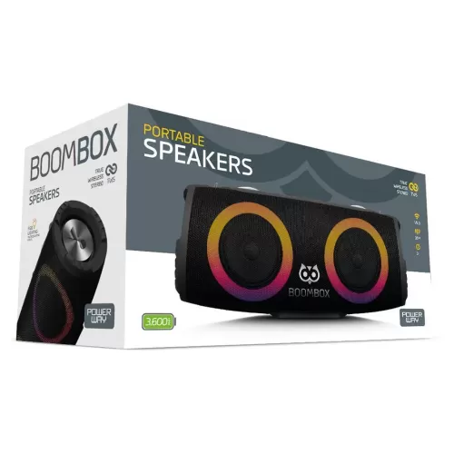 Powerway BoomBox 30W Çift Bass Led Işıklı Bluetooth Speaker Powerway BoomBox 30W Çift Bass Led Işıklı Bluetooth Speaker