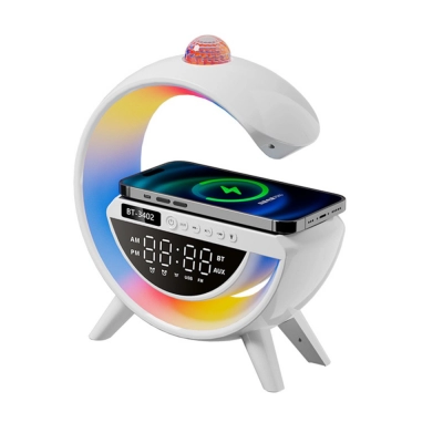 BT-3402 G Şeklinde RGB Bluetooth Speaker | Saatli BT-3402 G Şeklinde RGB Bluetooth Speaker | Saatli
