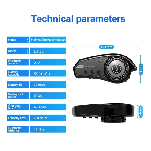 BT35 Kask Kulaklığı Intercom Sistemi BT35 Kask Kulaklığı Intercom Sistemi