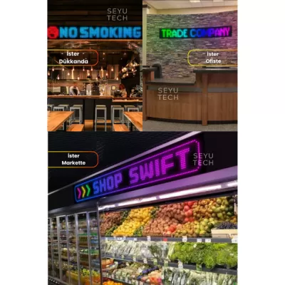 19x90 cm 16x144 Piksel Telefon Kontrollü |Kumandalı | Led Matrix Panel