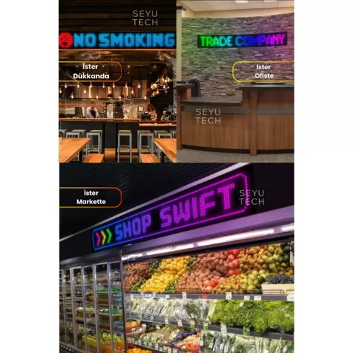 19x90 cm 16x144 Piksel Telefon Kontrollü |Kumandalı | Led Matrix Panel 19x90 cm 16x144 Piksel Telefon Kontrollü |Kumandalı | Led Matrix Panel