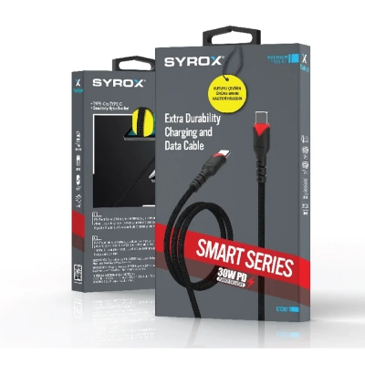 Syrox Syx-C130T Type-C | Type-c 30W Pd Şarj Kablosu Syrox Syx-C130T Type-C | Type-c 30W Pd Şarj Kablosu