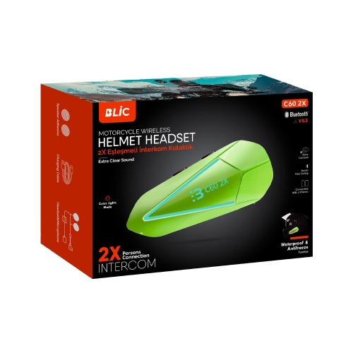 Blic C60 2X Kask Kulaklığı Intercom Sistemi Blic C60 2X Kask Kulaklığı Intercom Sistemi